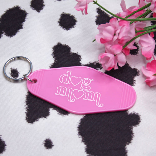 Pink Dog Mom keychain - Noctex - A Shop of Things Faire Keychains