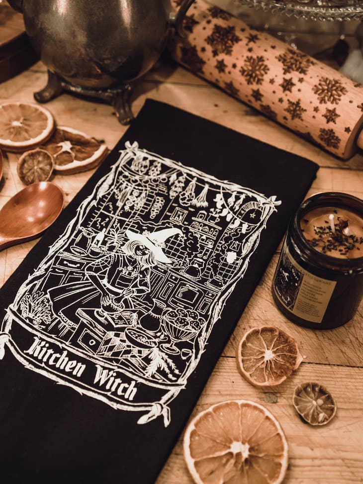 Kitchen Witch Dish Towel Home The Pretty Cult 