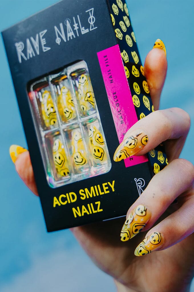 Acid Smiley - Press on Nails Nails Rave Nailz 