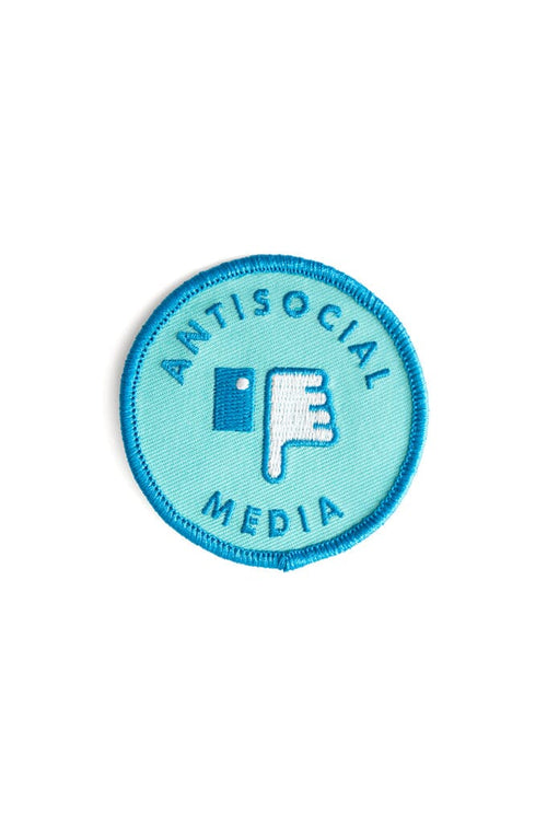 Antisocial Media Embroidered Iron-On Patch (2.5" wide) Patches These Are Things 
