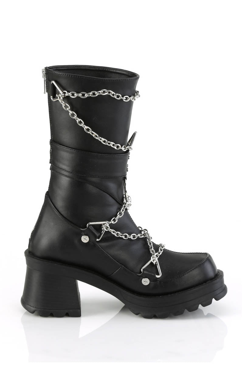 Chained Boots - Noctex - DEMONIA 10, 11, 12, 6, 7, 8, 9, boots, california, goth, gothic, punk, Vegan, y2k, y2k fashion FOOTWEAR