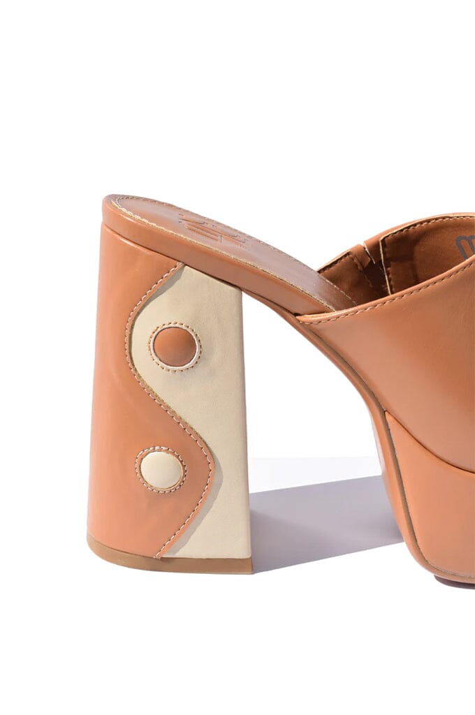 Balance Heels - Tan - Noctex - MCLC 2022, Faire, heels, retro, Vegan, yin yang FOOTWEAR