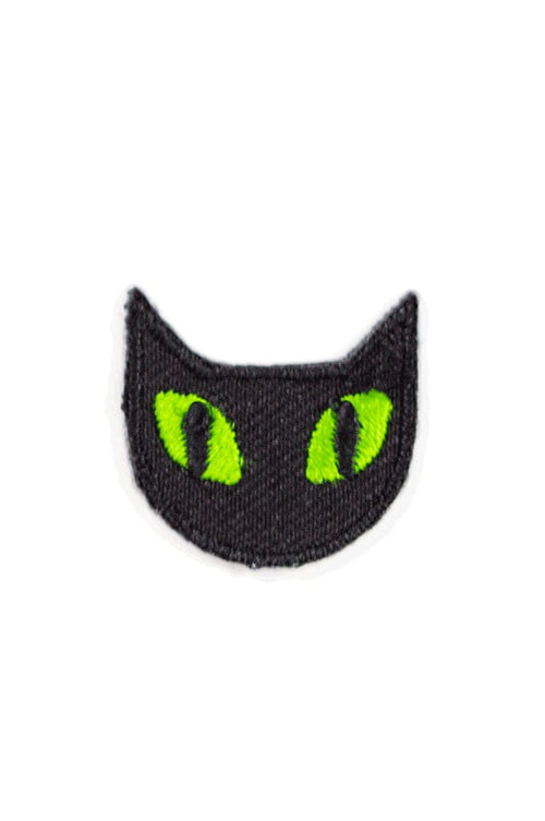 Black Cat Embroidered Sticker Patch (1" wide) - Noctex - These Are Things Faire Patches
