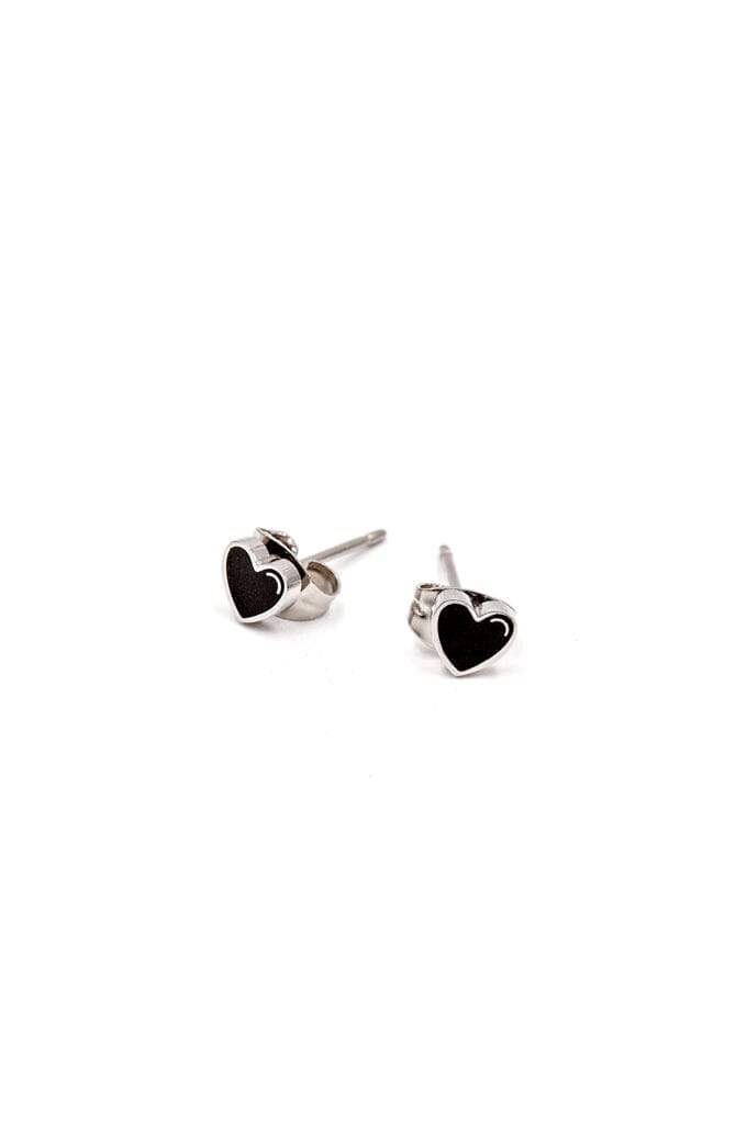 Black Heart Micro Stud Earrings Earrings These Are Things 