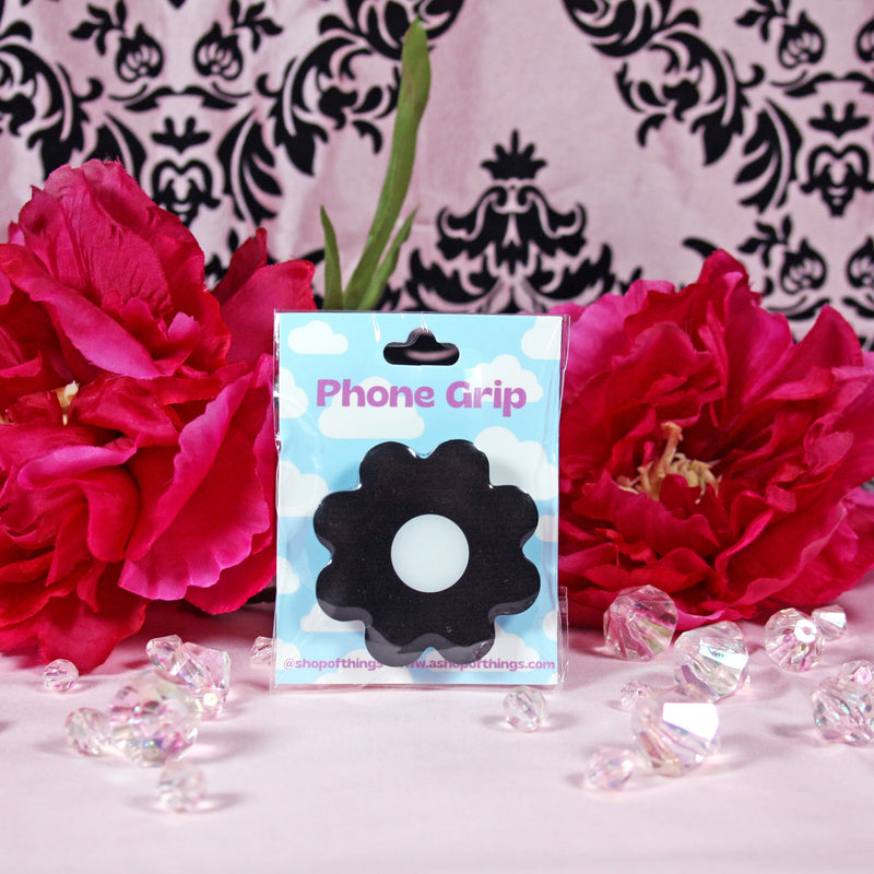 Daisy Phone Grip - Black/White - Noctex - A Shop of Things A Shop of Things, android, Faire, galaxy phone, iphone, samsung Phone Accessories