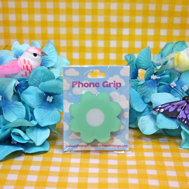 Daisy Phone Grip - Mint - Noctex - A Shop of Things A Shop of Things, android, Faire, FLORAL, flower, iphone, mint, y2k Phone Accessories