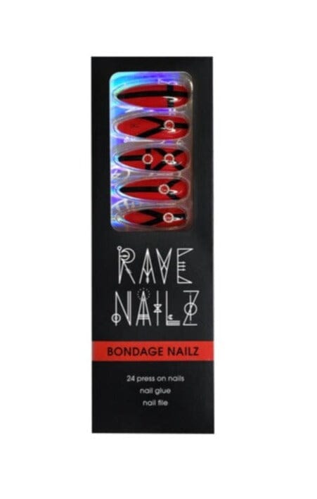 Bondage - Press On Nails - Noctex - Rave Nailz california, Faire, nails Nails