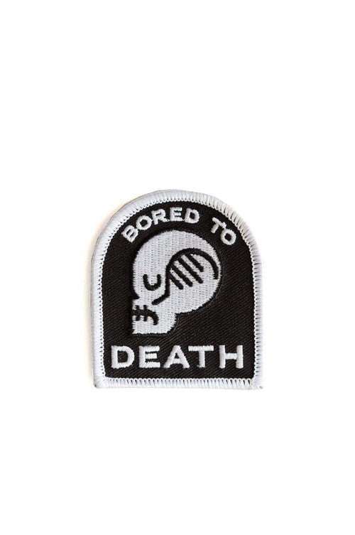 Bored To Death Embroidered Iron-On Patch (2.5" tall) - Noctex - These Are Things Faire Patches