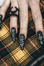 Cast A Spell - Press On Nails - Noctex - Rave Nailz Black, black nails, california, Faire, goth nails, gothic, nails, occult Nails