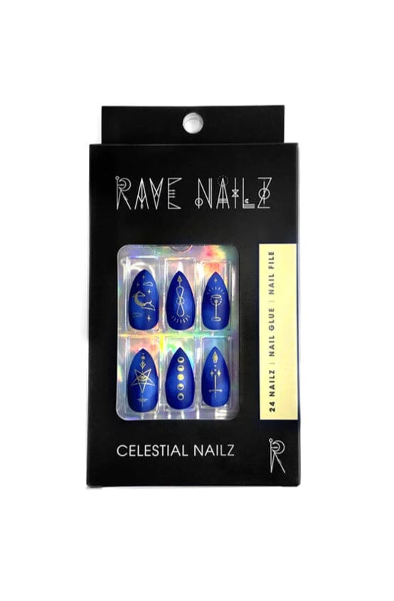 Celestial - Press On Nails - Noctex - Rave Nailz astrology, california, Faire, nails, night sky Nails