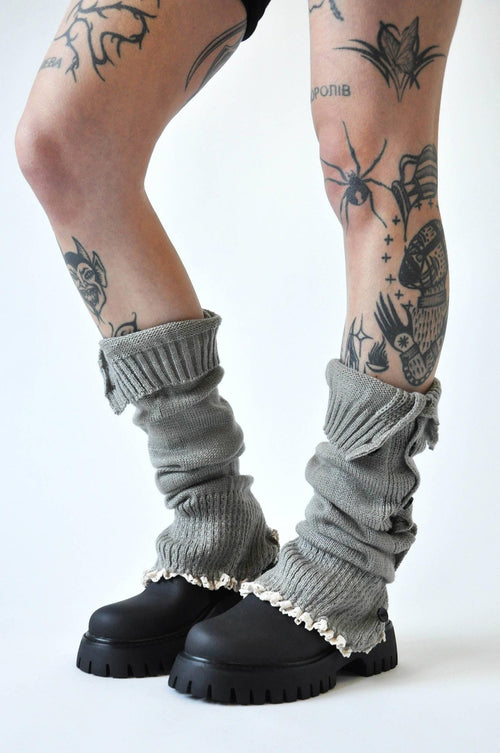 Button Up Leg Warmers Leg Warmers NOCTEX GREY 