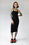 Halter Midi Dress - Noctex - NLT 2021, handmade, LARGE, made in la, made in los angeles, made in usa, Made in USA/Canada, MEDIUM, SMALL, Womens Long Dresses