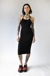 Halter Midi Dress - Noctex - NLT 2021, handmade, LARGE, made in la, made in los angeles, made in usa, Made in USA/Canada, MEDIUM, SMALL, Womens Long Dresses