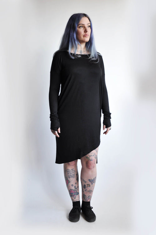 Sliver Longsleeve Tunic - Noctex - noctex Black, Caitlin, goth clothing, LARGE, M/L, Made in USA/Canada, march 29, MEDIUM, NOCTEX, S/M, SMALL, sustainable fashion brands, Tops, Unisex, visibl