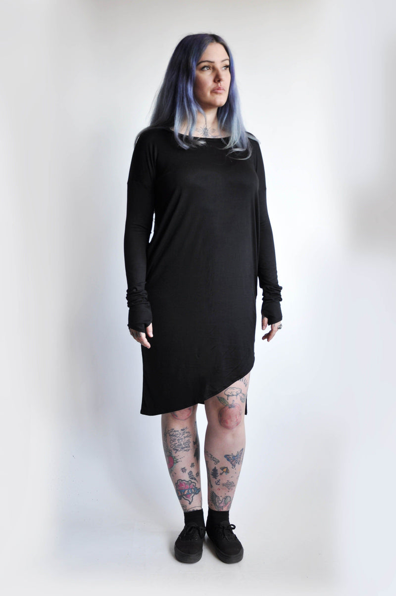 Sliver Longsleeve Tunic - Noctex - noctex Black, Caitlin, goth clothing, LARGE, M/L, Made in USA/Canada, march 29, MEDIUM, NOCTEX, S/M, SMALL, sustainable fashion brands, Tops, Unisex, visibl