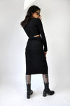 Zero Knit Set - Noctex - Fore Collection 2022, crop top, Faire, goth aesthetic, LARGE, long sleeve, longsleeves, Made in USA/Canada, MEDIUM, midi skirt, SMALL, Womens Co-ords