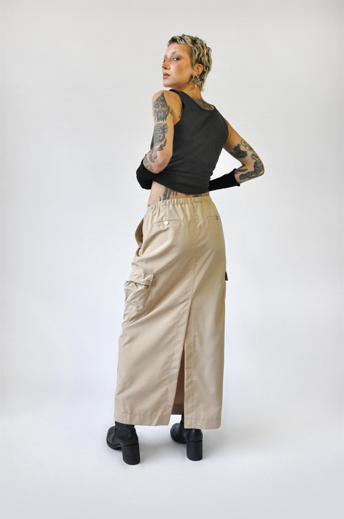 Utility First Cargo Skirt - Noctex - Emory Park 2022, cyber, Faire, LARGE, maxi skirt, MEDIUM, nylon, parachute skirt, SMALL, y2k, y2k skirt Maxi Skirts