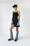 Distressed Rib Gloves Arm Warmers NOCTEX 