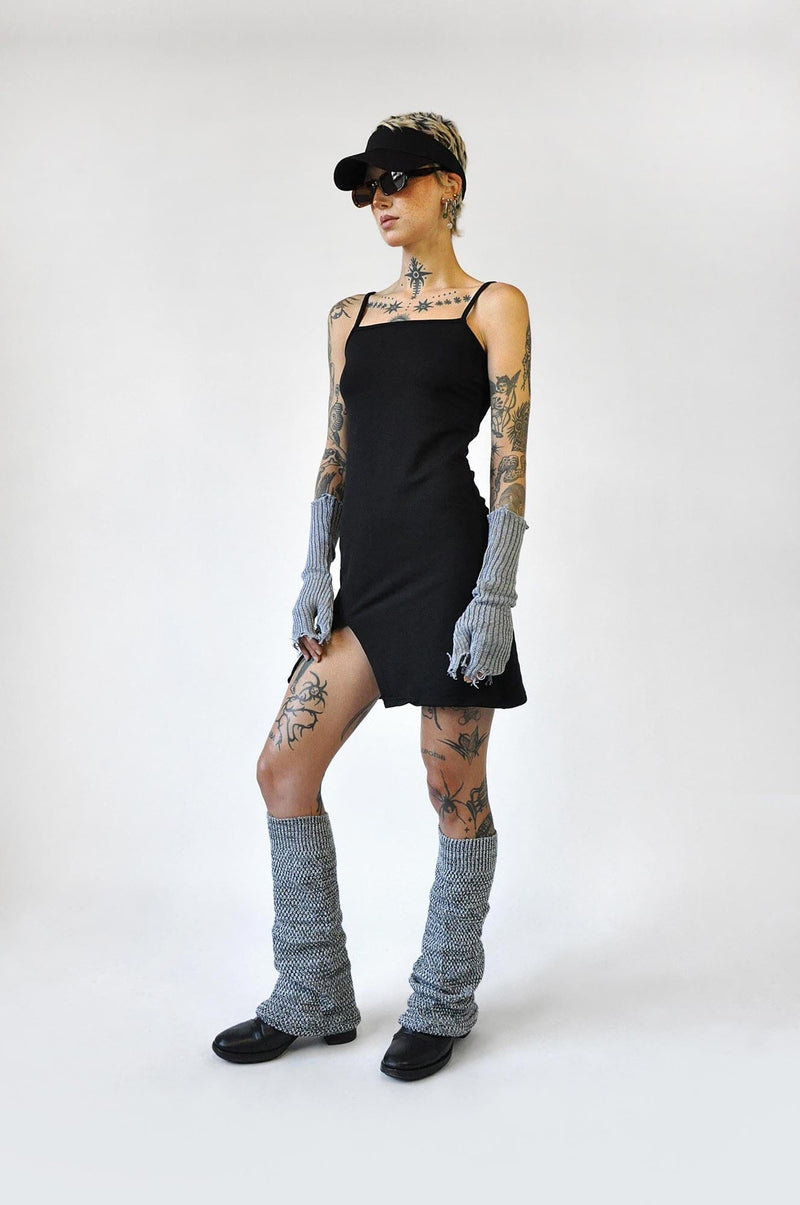 Distressed Rib Gloves Arm Warmers NOCTEX 