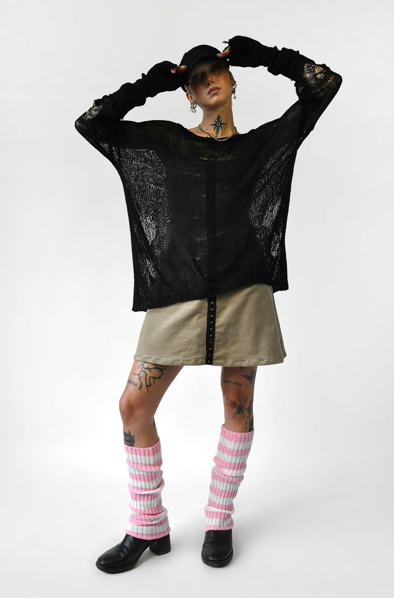 Ronan Open Knit Sweater - Noctex - NOCTEX LARGE, MEDIUM, one size, SMALL, top, Tops, Womens, XL Sweaters