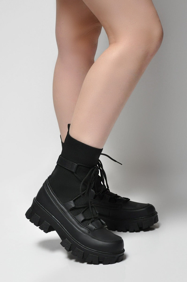 Terry Lace Up Combat Boots - Noctex - AMS 10, 5, 5.5, 6, 6.5, 7, 7.5, 8, 8.5, 9, california, Faire, vegan FOOTWEAR