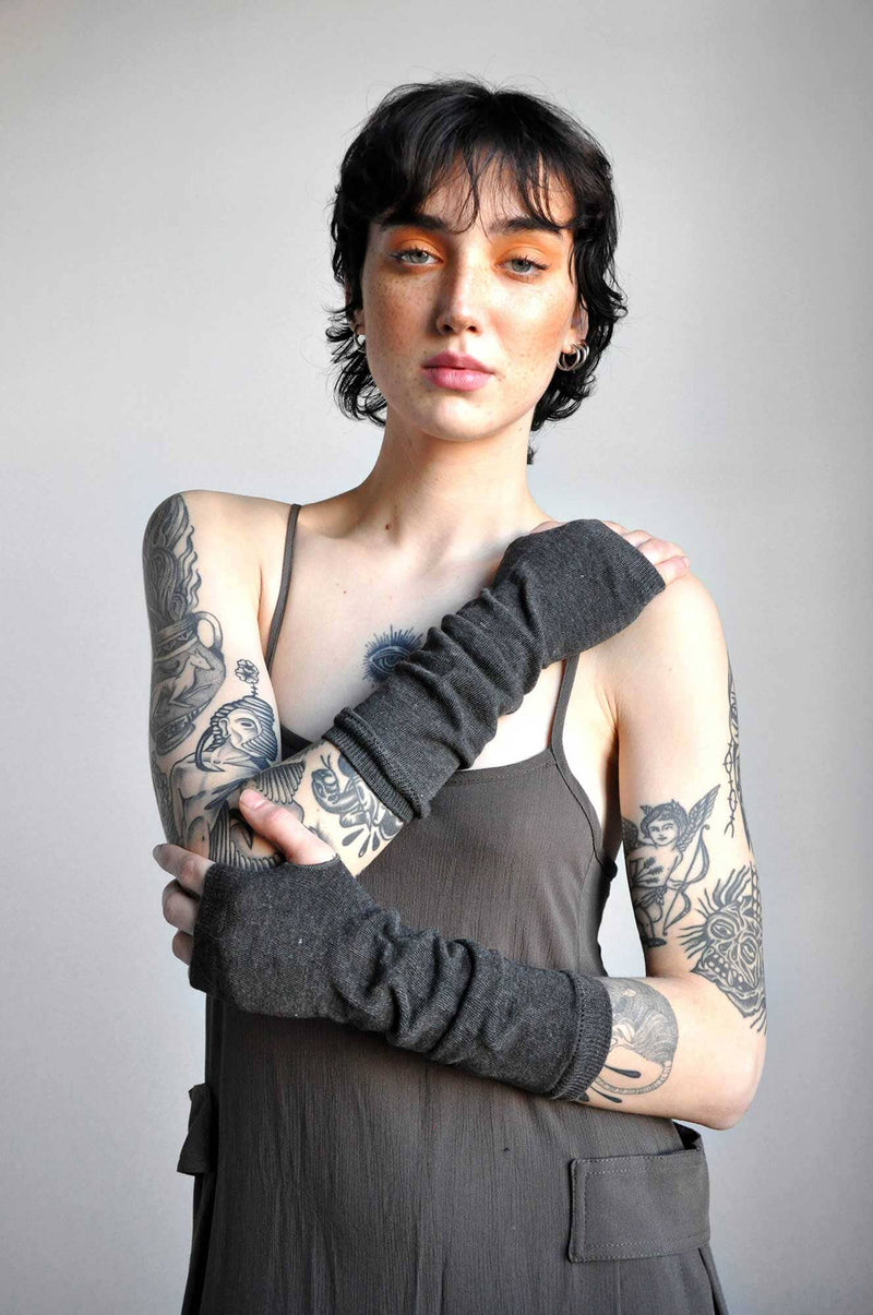 Microrib Gloves Arm Warmers NOCTEX CHARCOAL 