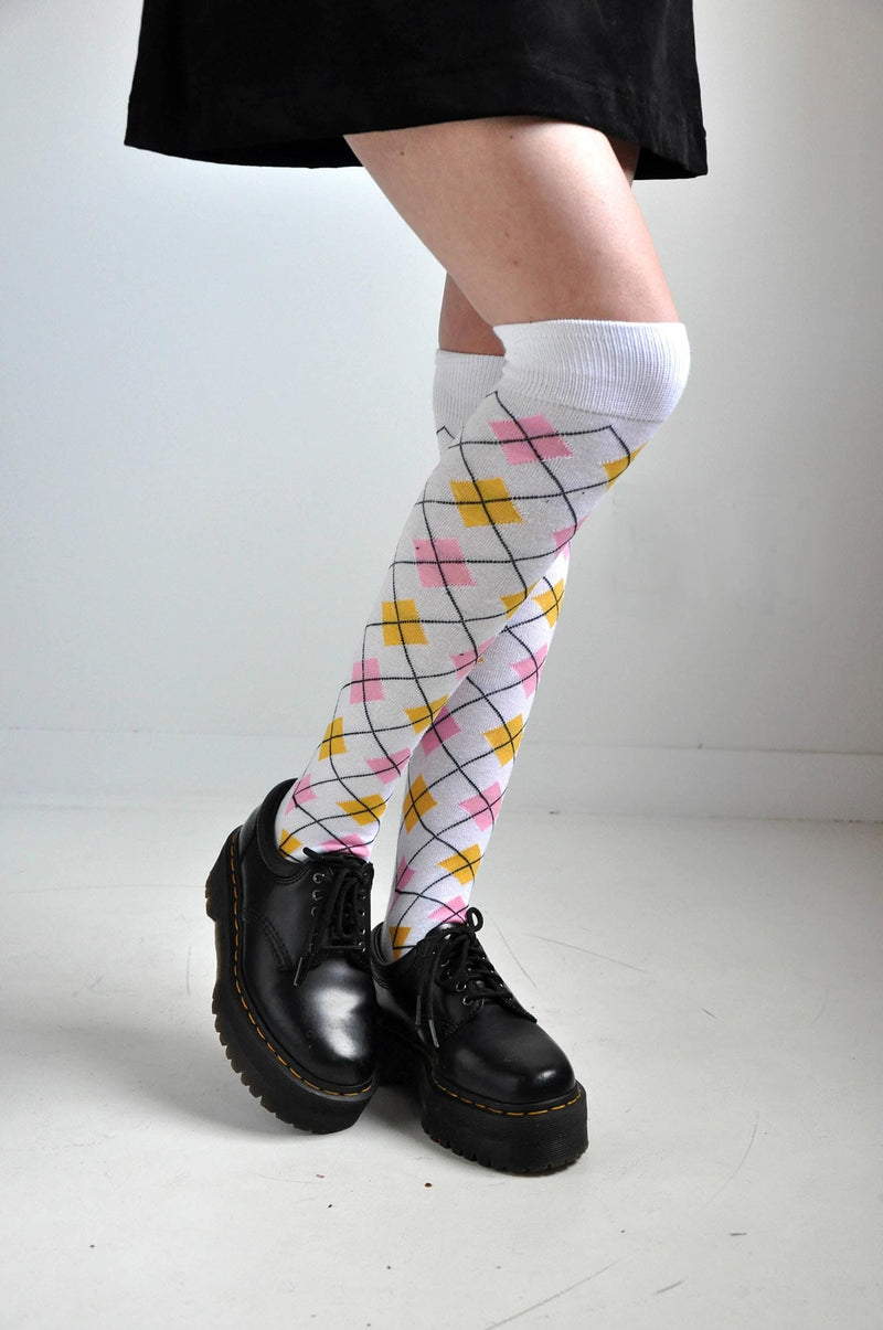 Argyle Knee High Socks Socks NOCTEX 