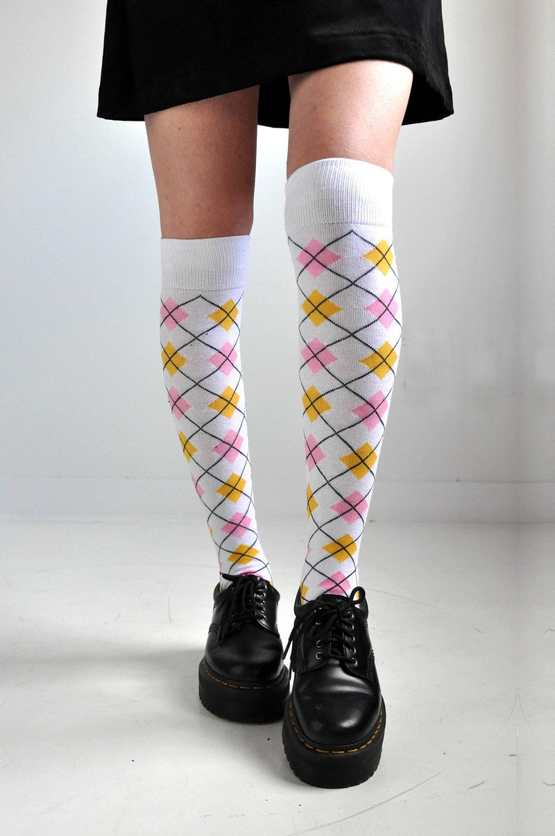 Argyle Knee High Socks Socks NOCTEX 