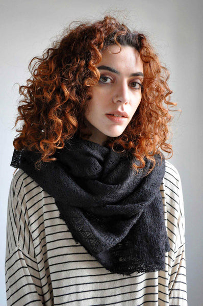 Black Textured Scarf