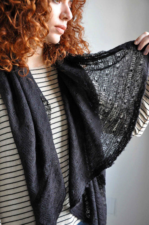 Black Textured Scarf Scarf NOCTEX 