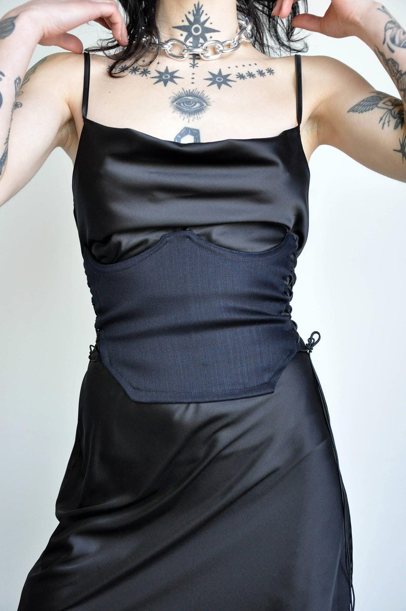 Lace Up Bustier Bustiers and Corsets NOCTEX XS DARK INDIGO 