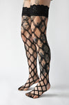 Diamond Eyes Thigh High Fishnets Hosiery NOCTEX 