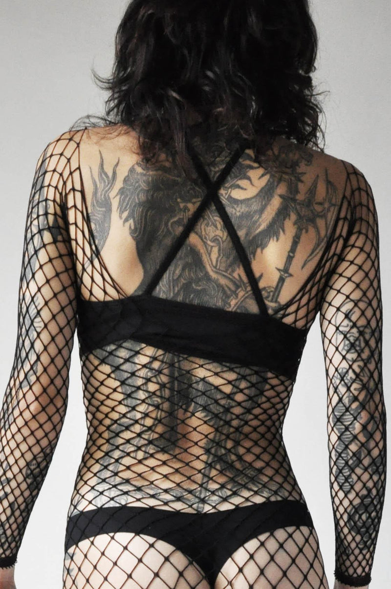 Diamond Net Bodysuit - Noctex - NOCTEX bodysuit, fishnet, goth aesthetic, NOCTEX, socks, stockings Hosiery