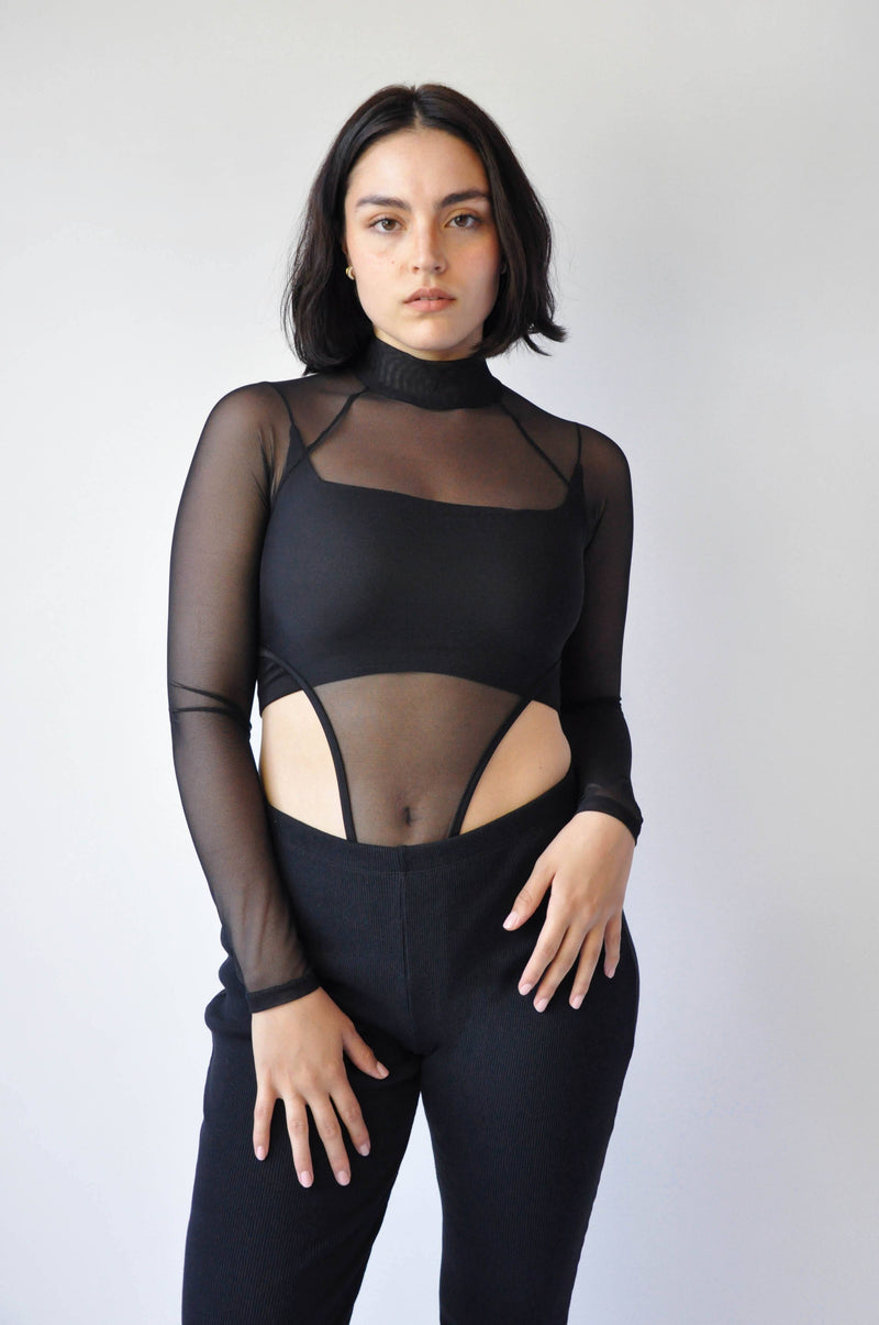 HIGH STAKES MESH BODYSUIT [LAST LARGE] - Noctex - Junie Faire, FIND, goth aesthetic, LARGE, made in usa, Made in USA/Canada, MEDIUM, sale20, SMALL, Womens Longsleeves