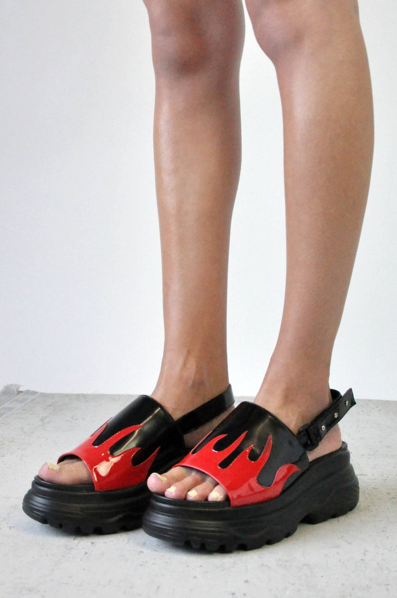 Flame Sandals - Noctex - KOI Footwear 10, 5, 6, 7, 8, 9, black, flame, pink, sale, sale20, SANDALS, shoes, Vegan FOOTWEAR