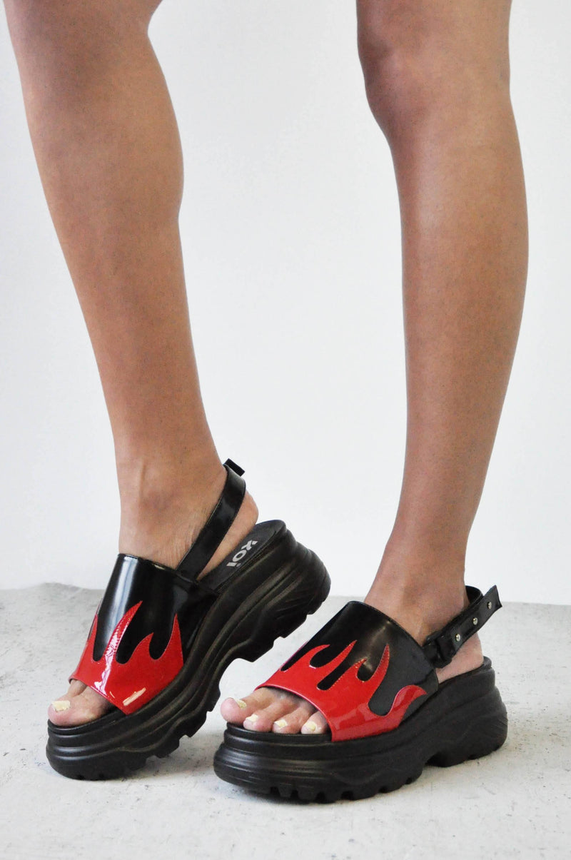 Flame Sandals - Noctex - KOI Footwear 10, 5, 6, 7, 8, 9, black, flame, pink, sale, sale20, SANDALS, shoes, Vegan FOOTWEAR