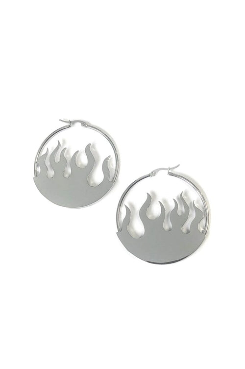 Flame Hoops - Noctex - Mysticum Luna 2022, Accessories, accessory, Alternative Gothic Biker Earrings, california, Faire Earrings