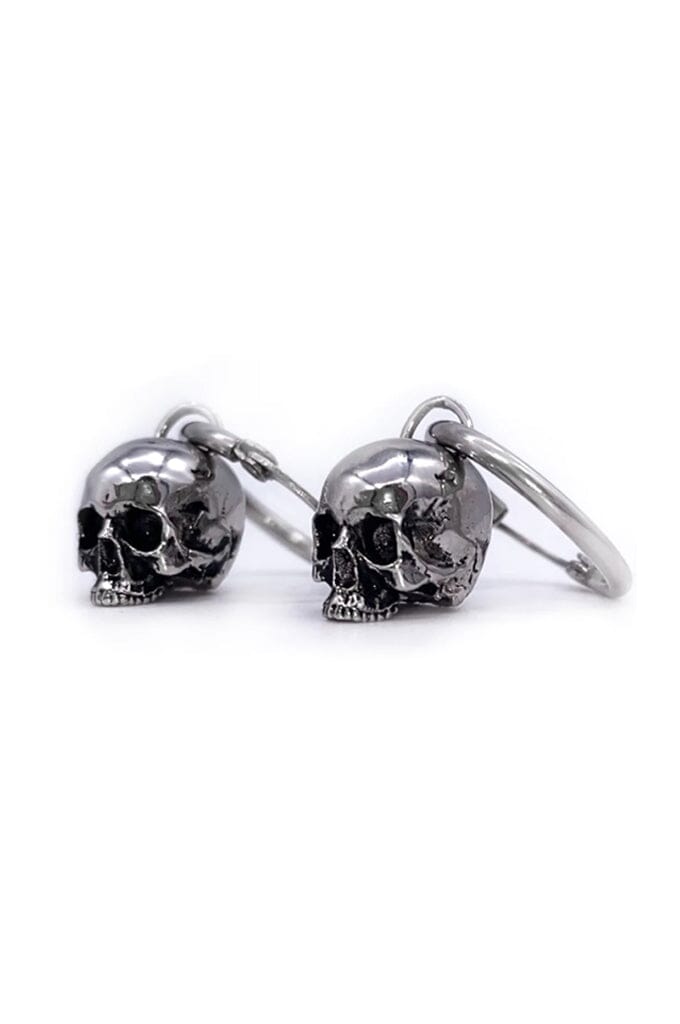 Hel Skull Hoops - Noctex - Mysticum Luna 2022, Accessories, accessory, alternative, anatomical jewelry, biker, california, Faire, gothic Earrings