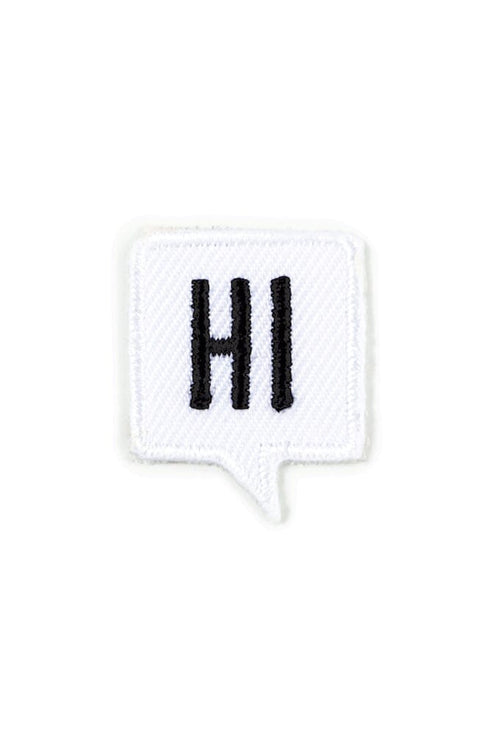 Hi Embroidered Sticker Patch (1" wide) - Noctex - These Are Things chat, Faire, text Patches