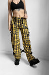 Yellow Plaid Clash Pant - Noctex - Tripp NYC california, FIND, MEDIUM, neon, punk, Tripp NYC, unisex, womens, XS Pants