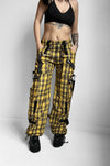 Yellow Plaid Clash Pant - Noctex - Tripp NYC california, FIND, MEDIUM, neon, punk, Tripp NYC, unisex, womens, XS Pants