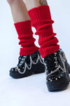 Light Knit Leg Warmers Leg Warmers NOCTEX RED 
