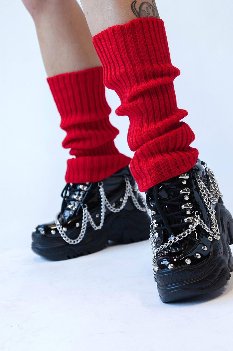 Light Knit Leg Warmers Leg Warmers NOCTEX RED 