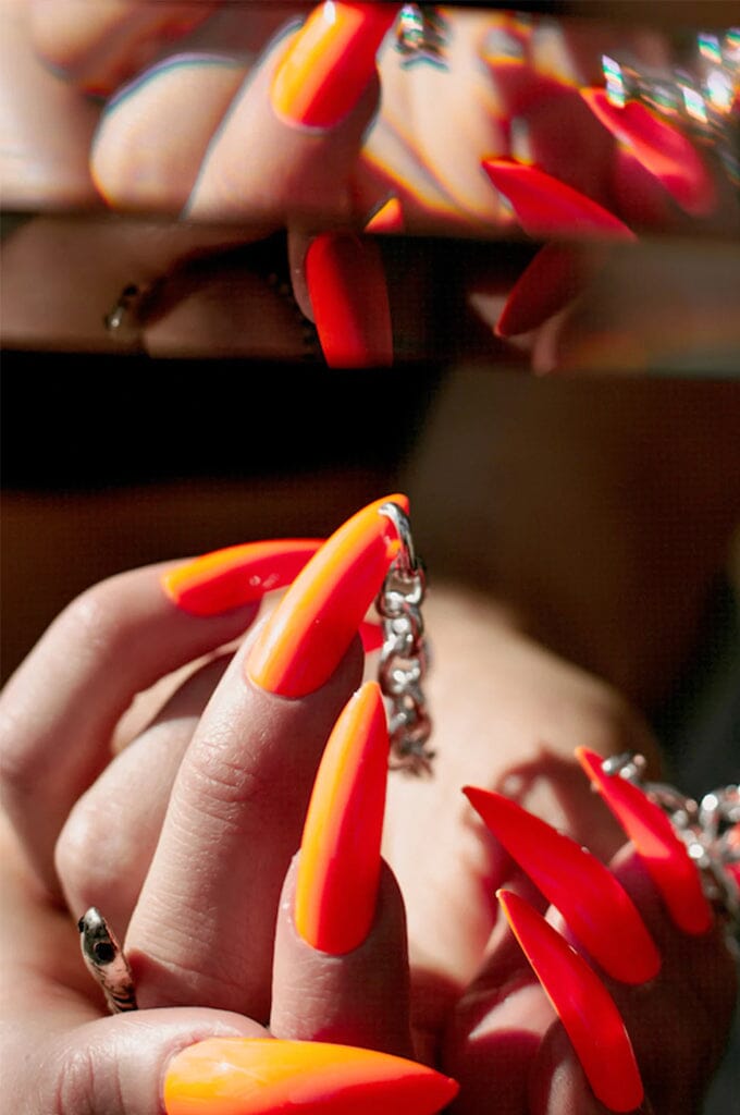 Jail Chain - Press On Nails - Noctex - Rave Nailz california, Faire, nails, orange, punk, Yellow Nails