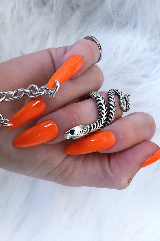 Jail Chain - Press On Nails - Noctex - Rave Nailz california, Faire, nails, orange, punk, Yellow Nails