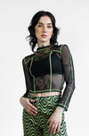 Sabrina Mesh Top Longsleeves NOCTEX XS BLACK/GREEN 