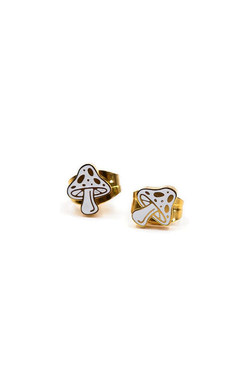 Mushroom Micro Stud Earrings - Noctex - These Are Things california, Faire, groovy, piercings, retro Earrings