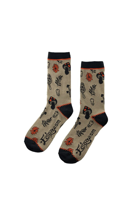 Mushrooms & Murder Unisex Crew Socks - Noctex - Ectogasm california, Faire Socks