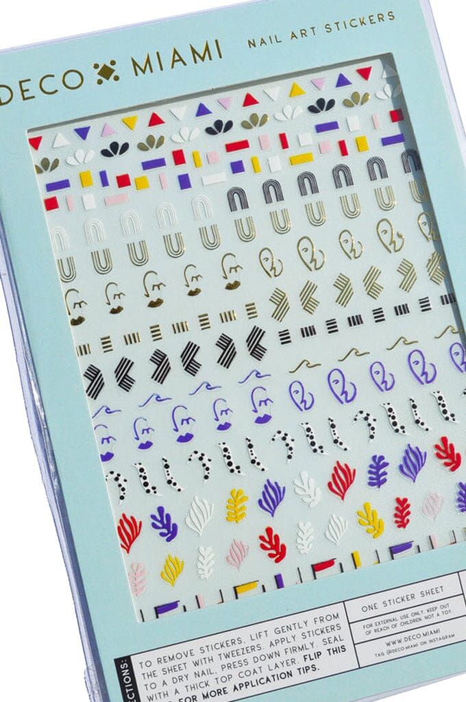 Nail Art Stickers - Art Therapy - Noctex - Deco Miami artist, california, Cruelty free, cube, dots, face, Faire, Made in USA/Canada, Matisse, modern line, nails, Picasso, primary color, Vegan