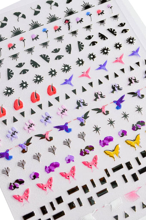 Nail Art Stickers - Bohemia - Noctex - Deco Miami art nouveau, butterfly, california, Cruelty free, Faire, fan, floral, flower, gold, iris, leaf, Made in USA/Canada, nails, sparkle, starburst
